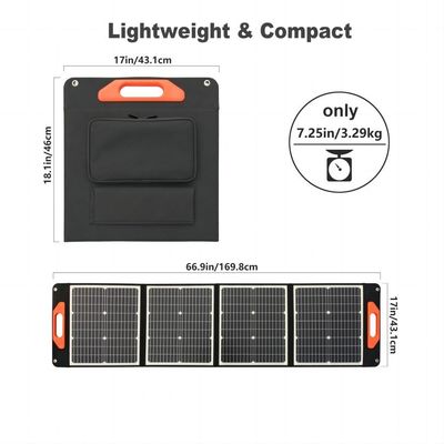 Cắm trại du lịch Photovoltaic 100W tấm pin mặt trời gấp 12V Bộ sạc đầu ra được chứng nhận CE