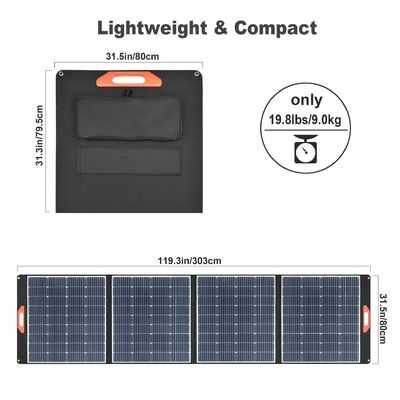 Bộ sạc tấm pin mặt trời chuyên nghiệp 400W tấm pin mặt trời di động gấp với USB