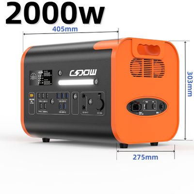 All Socket Type 2000W Energy Storage Generator di động để sạc USB và năng lượng mặt trời