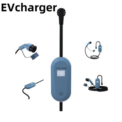 Trạm sạc EV di động màu xanh dương 3.5kw Bộ sạc EV di động cho sử dụng bên đường