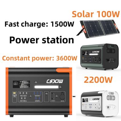 Trạm năng lượng mặt trời di động 2000W Sạc điện thoại di động sạc AC 220V cho máy phát điện RV khẩn cấp ngoài trời