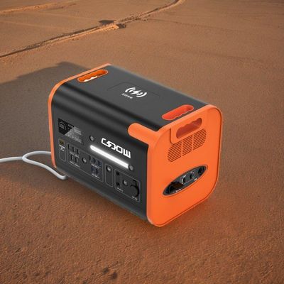 Năng lượng Nhà máy điện di động 600W 2000W 2200W Đen với bảo vệ BMS màu cam