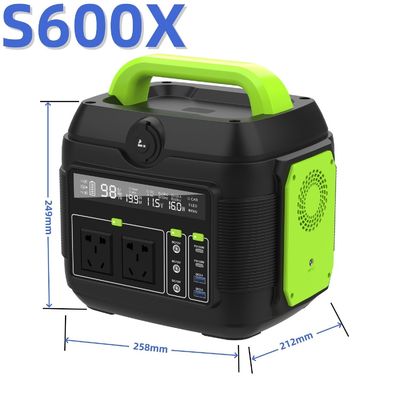 576wh đầu vào năng lượng mặt trời Trạm điện di động 600W Cắm trại ngoài trời USB C-type DC AC Output