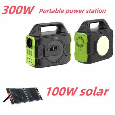 EU AC Socket tương thích với tất cả các nhà máy năng lượng mặt trời di động 300W với pin Lithium RV