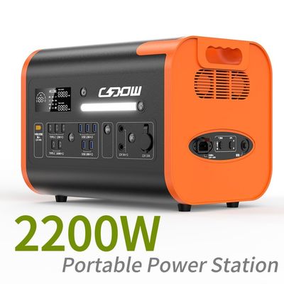 Trạm điện di động 2200W với hộp chứa pin LiFePO4 Inverter và bộ điều khiển năng lượng mặt trời