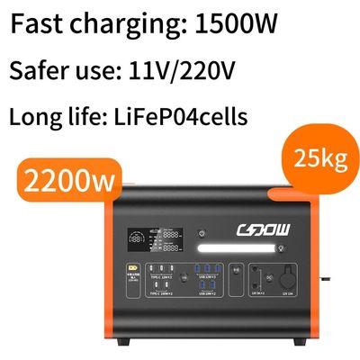 Có thể tùy biến 110V / 220V Sinus Wave Length Nhà máy điện Lifep04 Pin sạc nhanh