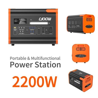 Ngân hàng điện di động 2200W với loại C 3*18W/2*100W và tấm pin mặt trời sạc 2500W
