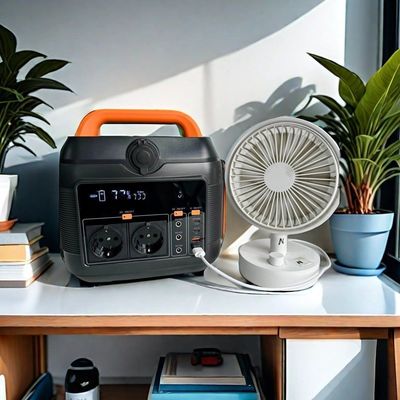 Máy phát năng lượng mặt trời khẩn cấp gia đình màu cam 600W với ổ cắm AC tiêu chuẩn quốc gia