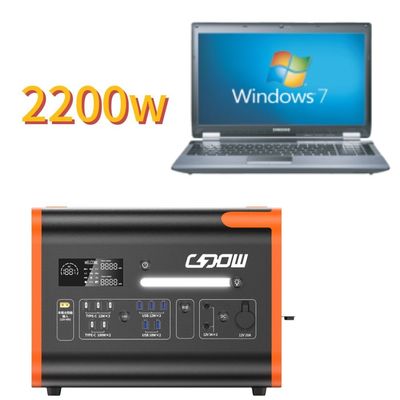 2048wh 2200W Động cơ điện năng lượng mặt trời lưu trữ năng lượng di động với Inverter sóng sinus tinh khiết