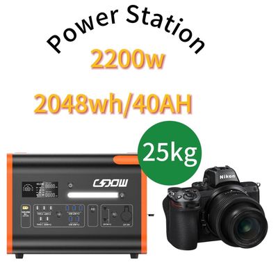 LiFePO4 2048wh Cung cấp điện ngoài trời Nhà máy điện dự phòng mặt trời di động khẩn cấp