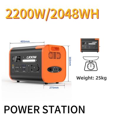2200W Nhà máy điện di động được chứng nhận CE cho ngoài trời và khẩn cấp 110V 220V AC Output