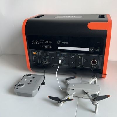 Trạm điện di động sóng sinus tinh khiết 2200W/2048wh cho tình huống khẩn cấp ngoài trời màu cam nóng
