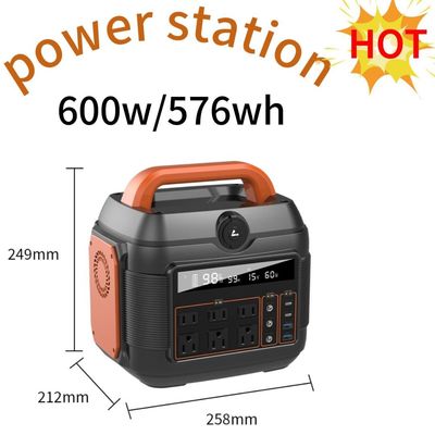 Gia đình Cắm trại ngoài trời Nhà máy năng lượng mặt trời 600W với pin và sạc tấm pin mặt trời