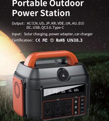 Gia đình Cắm trại ngoài trời Nhà máy năng lượng mặt trời 600W với pin và sạc tấm pin mặt trời