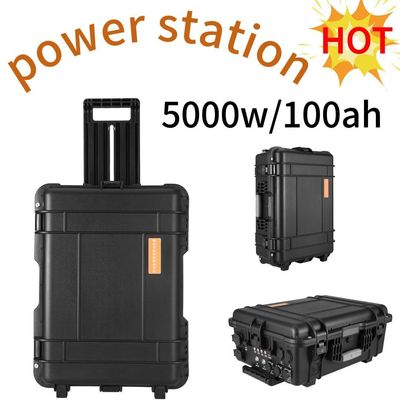 Cắm trại ngoài trời Nhà máy điện mặt trời Tất cả ổ cắm đầu ra AC 4800wh 48V100ah cho gia đình