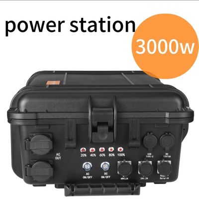 Đen đa chức năng 3000W 3000wh Nhà máy năng lượng mặt trời di động cho tình huống khẩn cấp ngoài trời