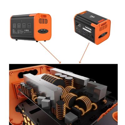 40ah Máy phát điện năng lượng mặt trời Điện thùng điện 2200W Trình điện mặt trời cắm trại Đen màu cam