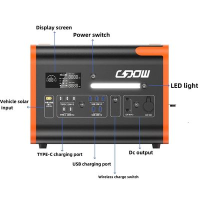 LiFePO4 Trạm điện di động 40ah/2200W/2400W để sạc nhiều cảnh và khẩn cấp