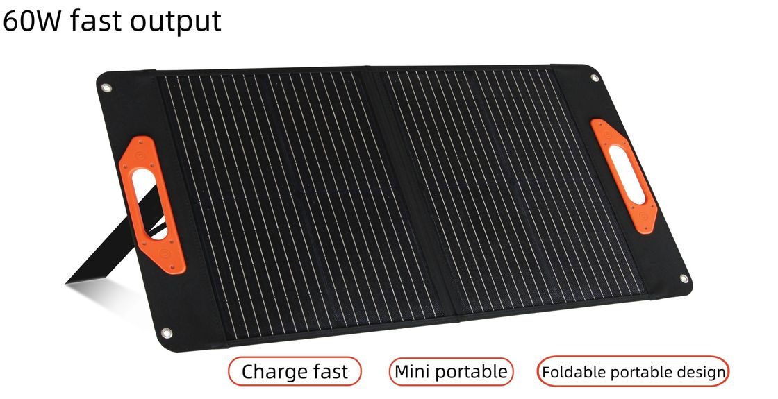 UB-60 Phân tích mặt trời di động có thể gập lại màu đen 60W cho du lịch và thuyền và RV