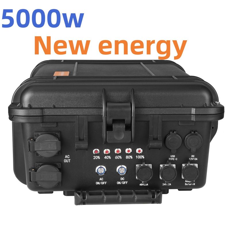 5000W AC Outlet Nhà máy năng lượng mặt trời di động Máy phát điện khẩn cấp Inverter sạc lại Ngân hàng điện với 110V / 220V