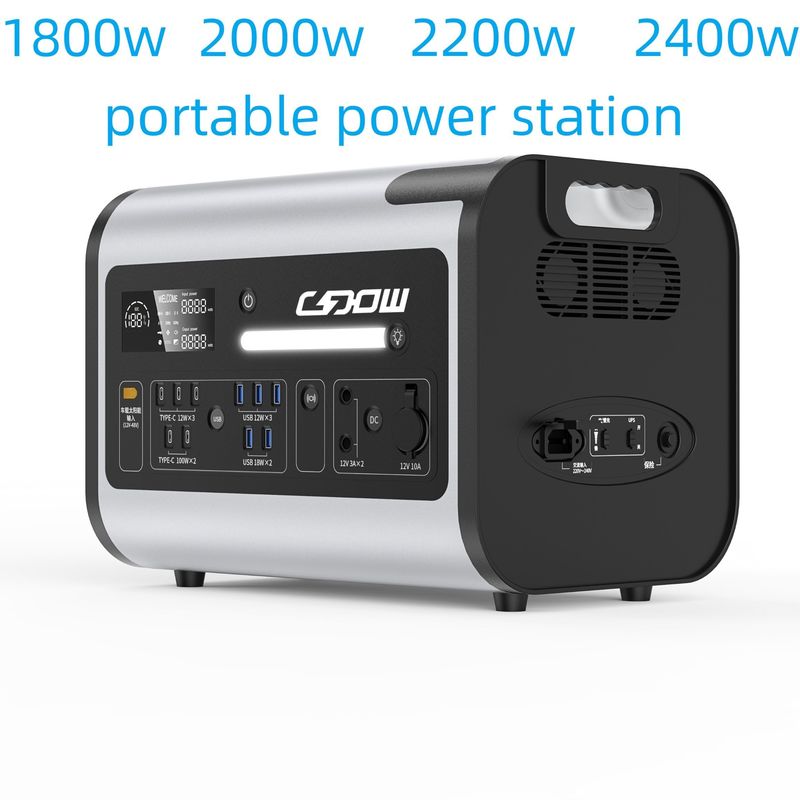 Cung cấp điện khẩn cấp di động 2200W Lưu trữ năng lượng cho các hoạt động ngoài trời gia đình