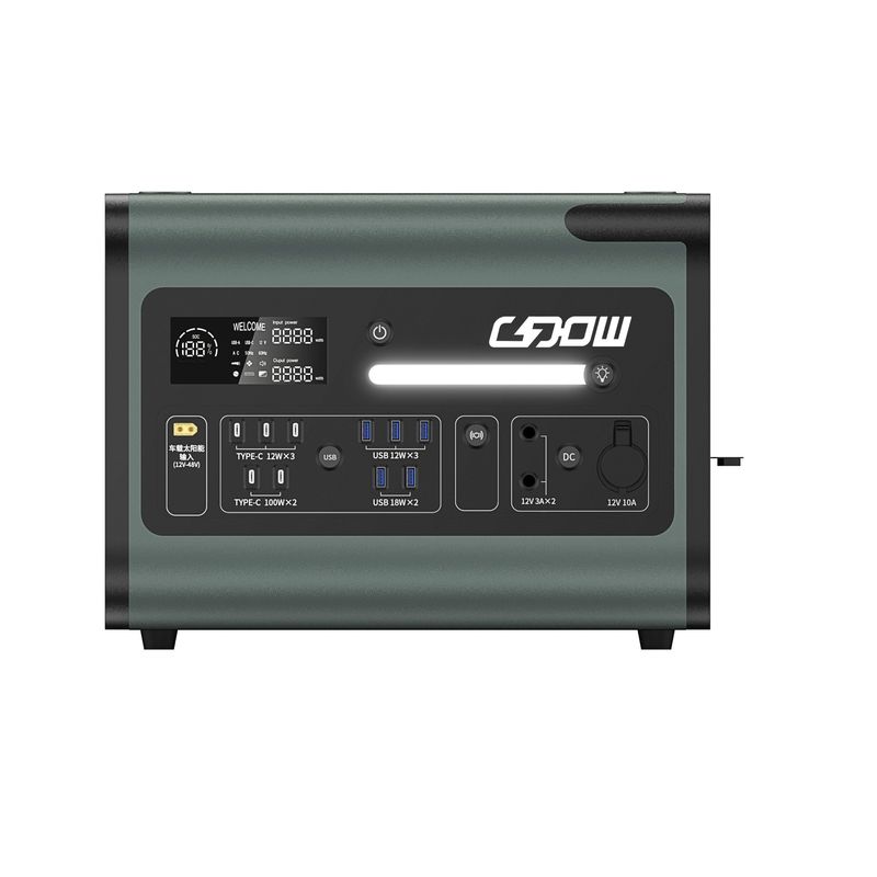 AC Output 2200W LiFePO4 Lithium Battery Đường điện di động cho cắm trại ngoài trời