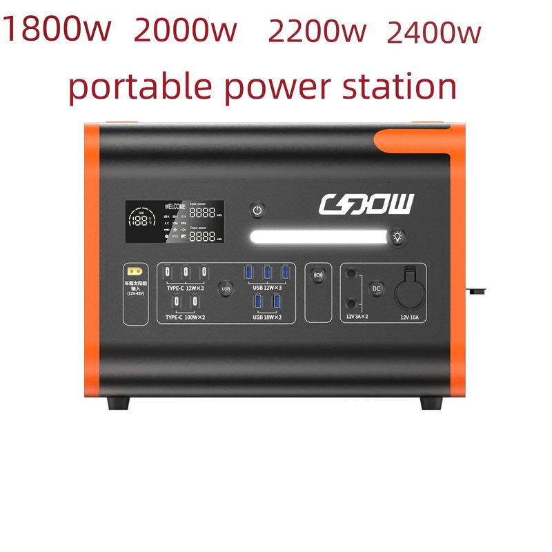 Sạc không dây 15W Phòng dự phòng khẩn cấp 2200W Lưu trữ năng lượng di động Sản xuất điện
