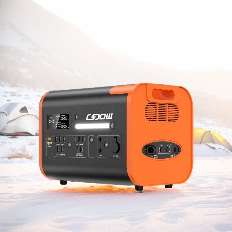 Máy biến đổi sóng sinus tinh khiết 2200W LiFePO4 Đen Máy phát năng lượng mặt trời di động để cung cấp năng lượng dự phòng