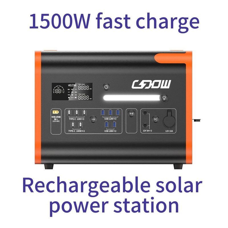 Trạm điện mặt trời di động 2200W LiFePO4 pin máy phát điện cho gia đình và khẩn cấp