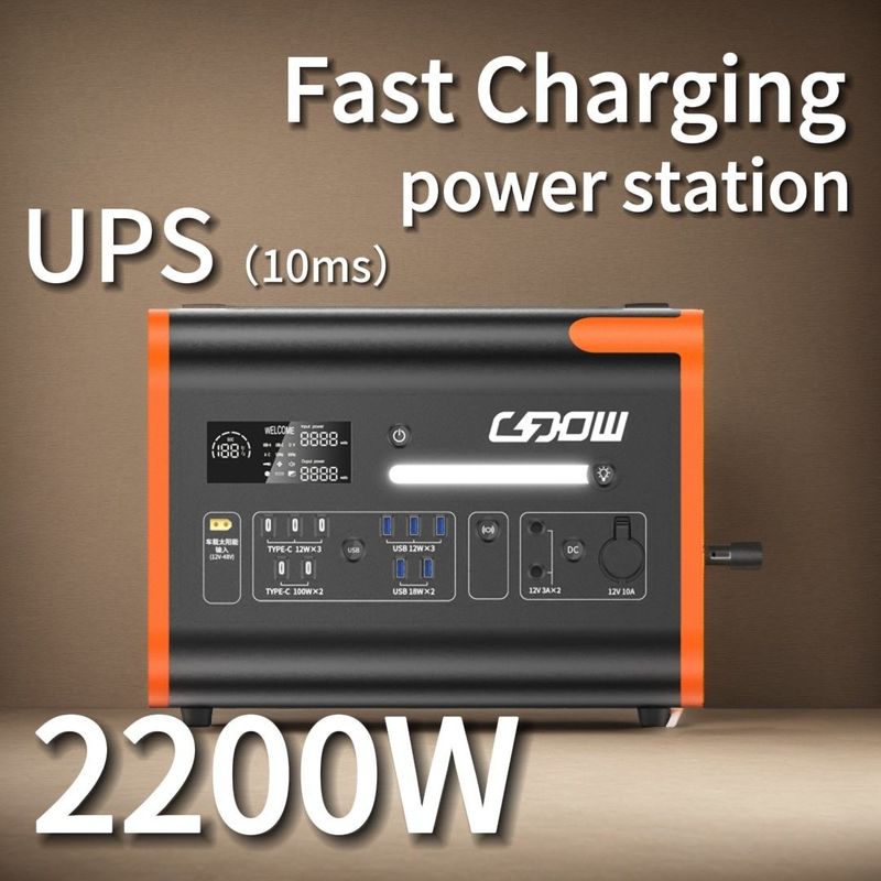 LiFePO4 Loại đầu ra 2000W Máy phát năng lượng mặt trời di động 2200W Trạm điện mặt trời cho nhà