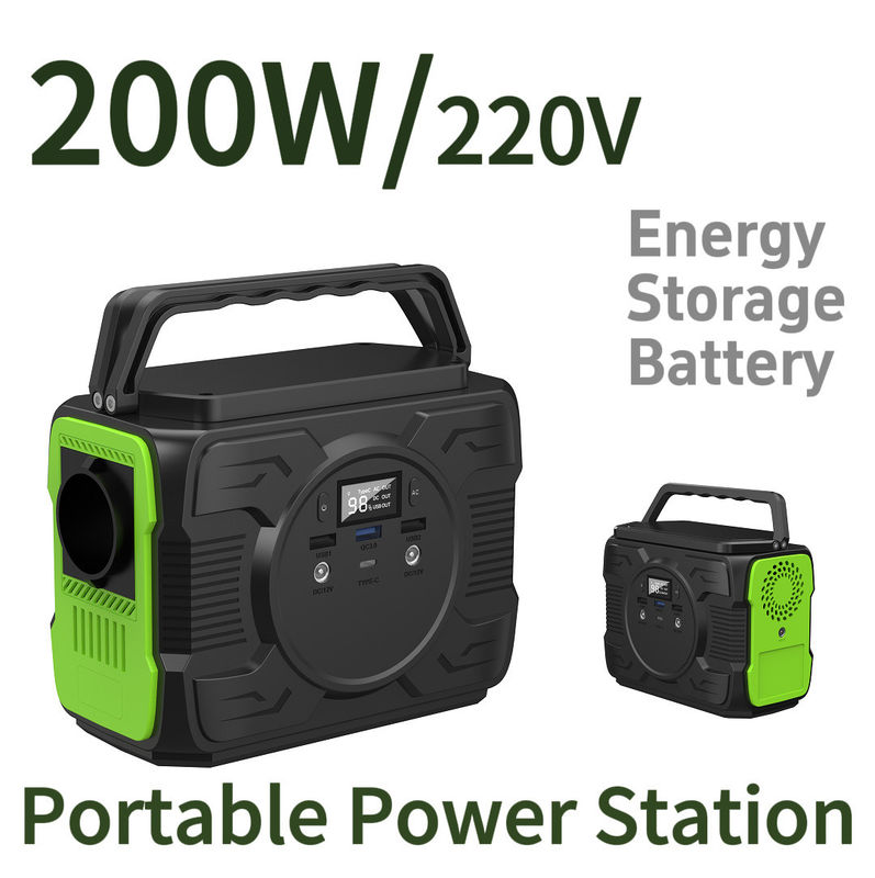 Ngân hàng điện ngoài trời 200W với pin lithium-ion và điện áp đầu ra AC 110/220V-50Hz/60Hz