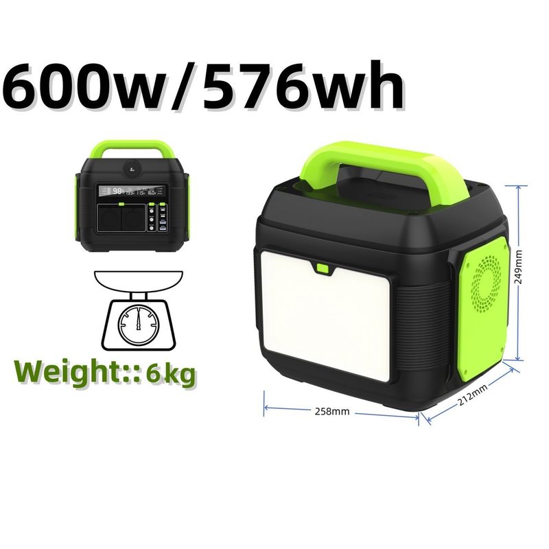 600W258*212*249mm Nhà máy điện di động Máy phát năng lượng mặt trời với pin lithium