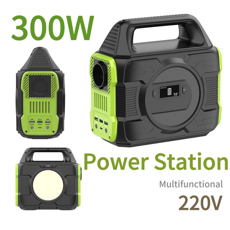 300W Năng lượng khẩn cấp Cắm trại pin lithium Điện lực di động với chúng tôi ổ cắm AC