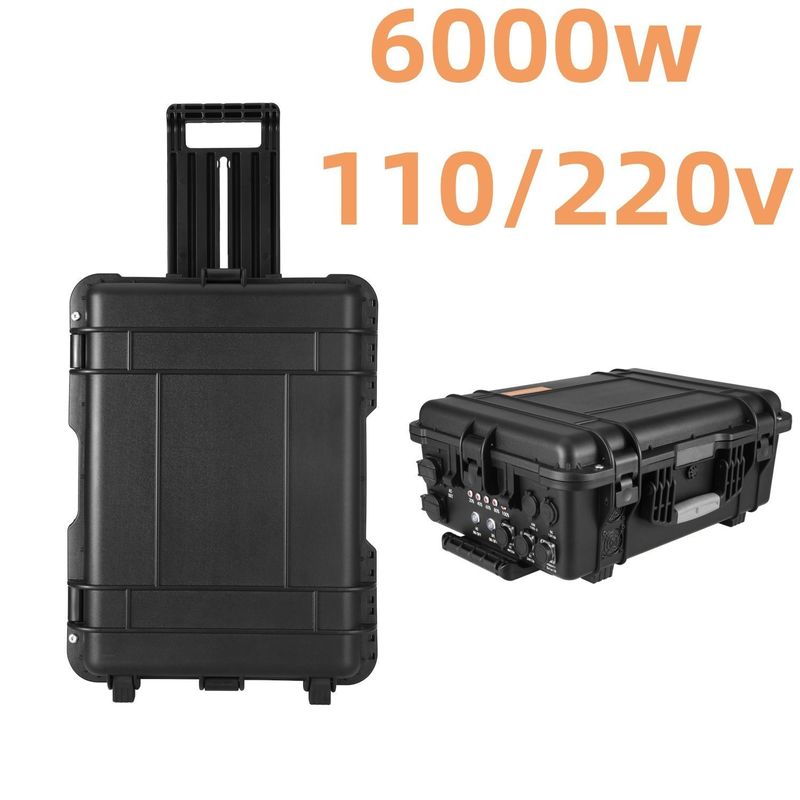 LiFePO4battery 6000W Nhà máy điện di động Máy phát năng lượng mặt trời cho các hoạt động ngoài trời