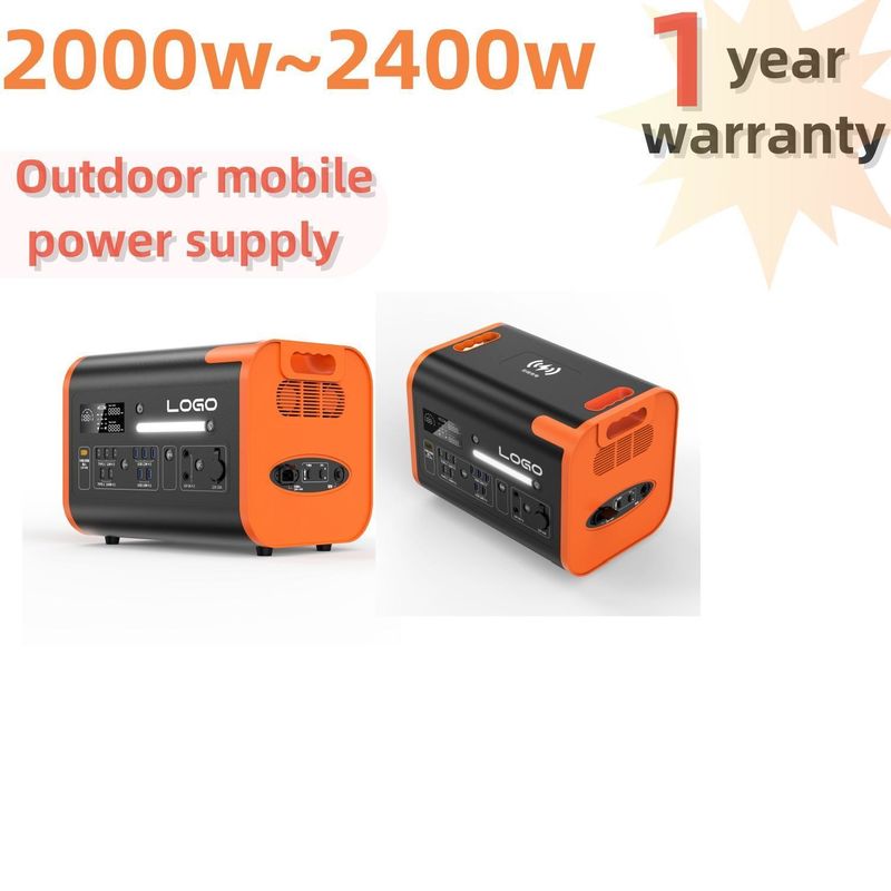 Đen 2024 Sản phẩm 2000W/2200W/2400W Trạm điện di động Máy phát năng lượng mặt trời cho gia đình