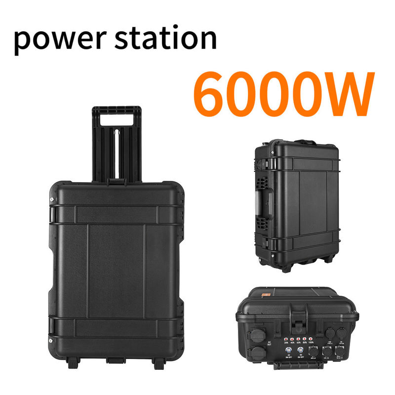 Hệ thống năng lượng mặt trời gia đình 6000W Cung cấp điện di động với dòng điện đầu ra AC 15A Max