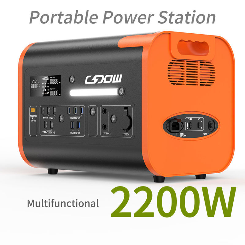 Car Solar Charging 800W Max 2200W Máy tính xách tay di động ngoài trời 2000wh Power Bank di động