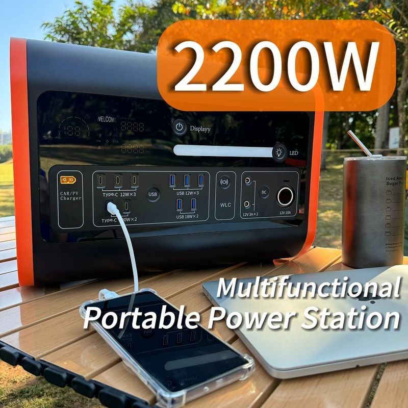 25kg LiFePO4 2200W 2500W 2000W Trạm điện di động để lưu trữ năng lượng khẩn cấp ngoài trời
