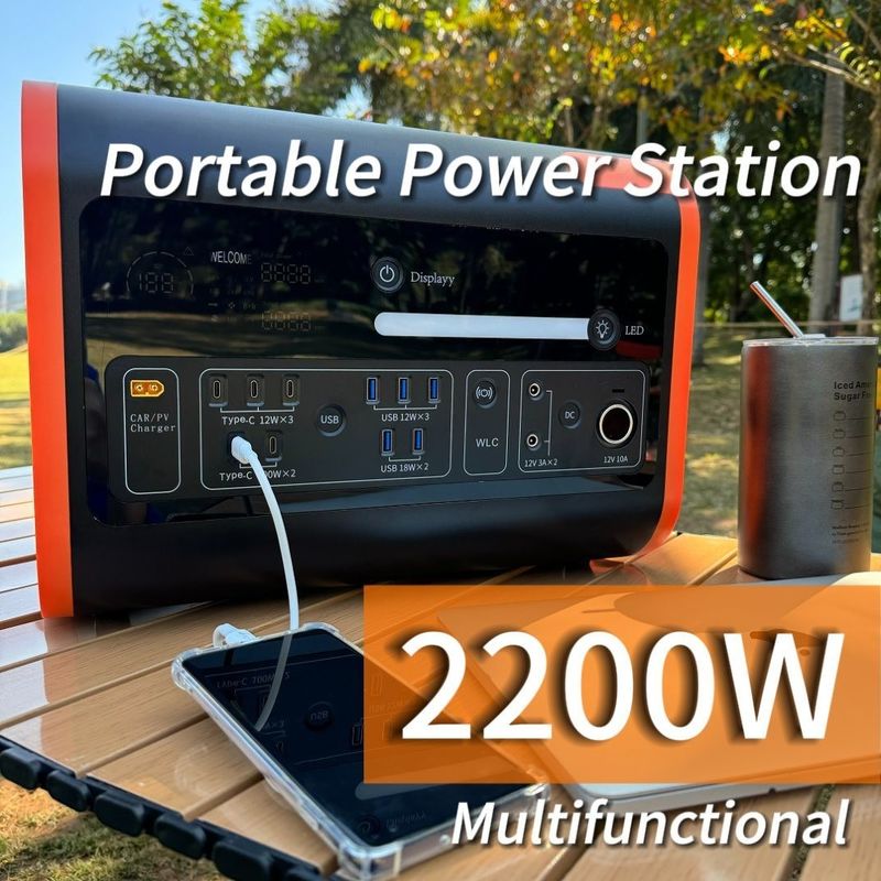 2200W Động cơ điện mặt trời di động cho cắm trại thân thiện với môi trường và tùy chỉnh