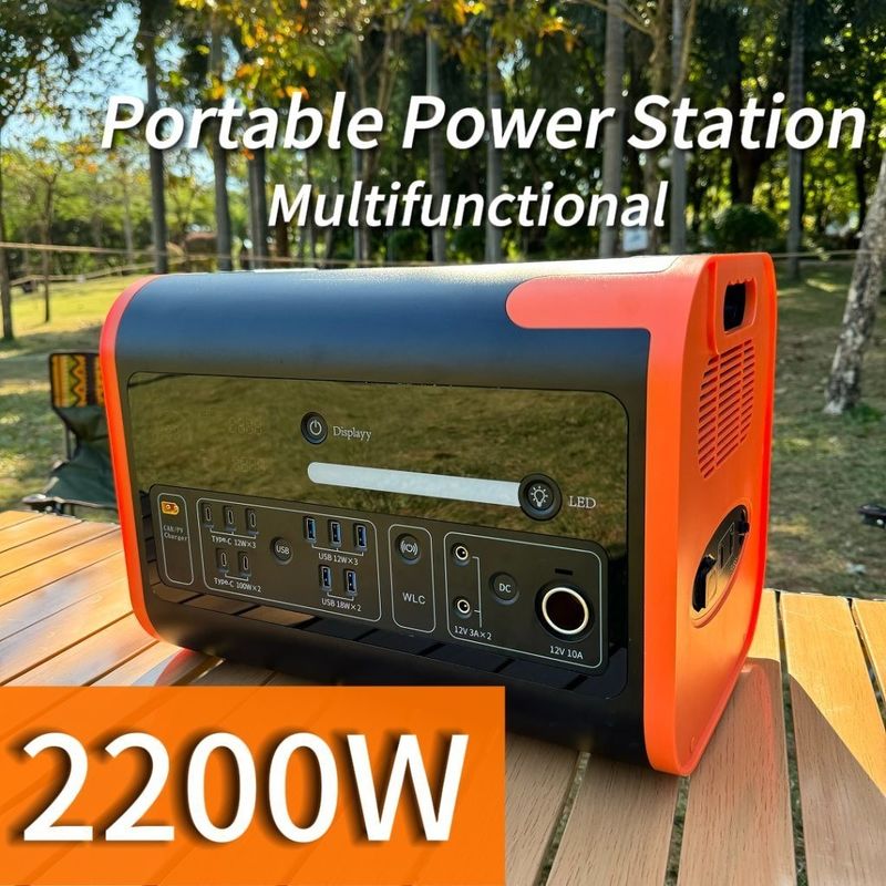 Máy phát năng lượng mặt trời di động 2200W hoàn hảo cho nguồn cung cấp điện không bị gián đoạn trong trường hợp khẩn cấp