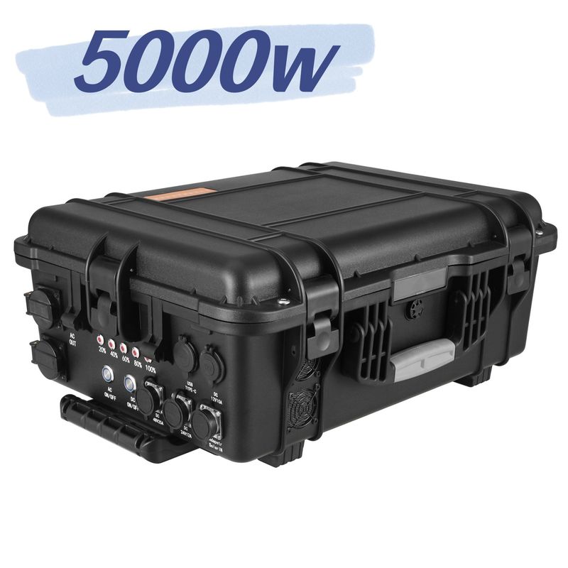 LT-50 5000W Capacity Power Bank Đèn điện di động cho cắm trại ngoài trời 220V Thời gian sạc 6-7h