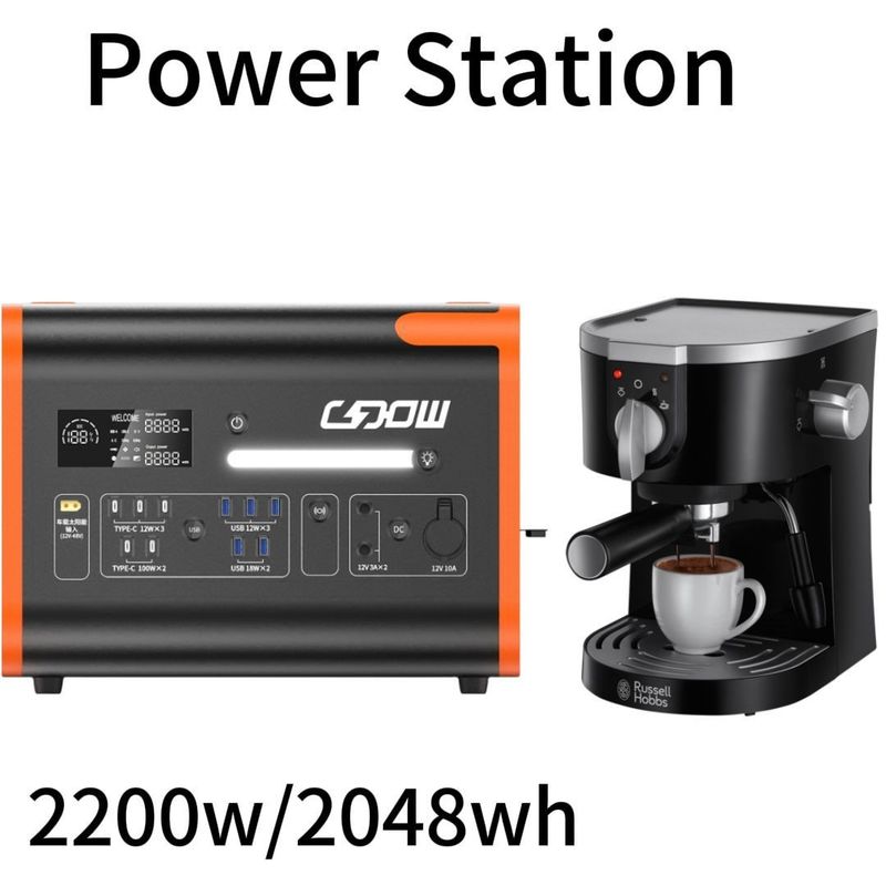 Điện năng lượng mặt trời và pin sắt lithium Generator 2200W Nhà máy điện di động cho AT22