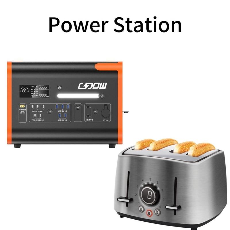 LiFePO4 2200W Đen Im Đèn Động Tiện Chuyển Động Động Tiện Cho Nhà Sản Điện Cắm trại ngoài trời