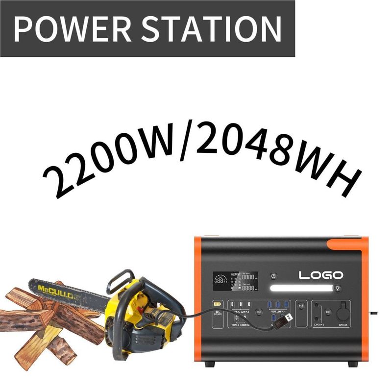 Máy phát điện di động 1500W Nhà máy điện mặt trời sạc nhanh nguồn điện không bị gián đoạn