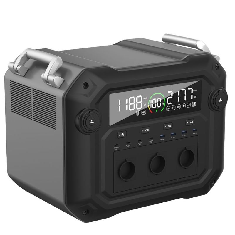 1200W Sạc 2500W Máy phát điện năng lượng mặt trời công suất cao cho nhà máy điện di động gia đình