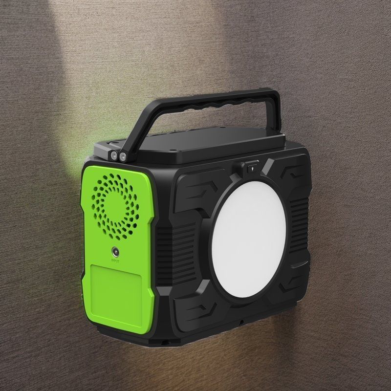 Trạm điện lưu trữ năng lượng ngoài trời 200W với thiết kế đèn pha 100W và đầu ra DC1 2