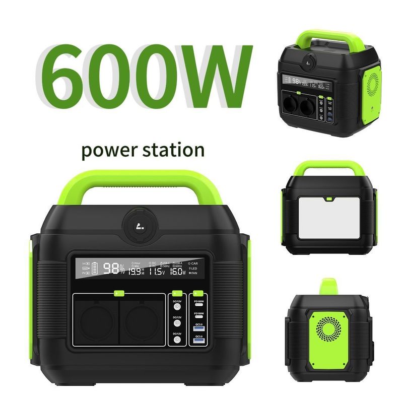 Máy phát điện năng lượng mặt trời ngoài trời 600W Ngân hàng điện di động cho điện thoại di động Máy xách tay Cắm trại