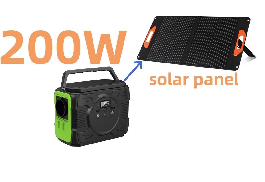 200W pin sạc di động Trạm điện cắm trại Máy phát năng lượng mặt trời cho ngoài trời