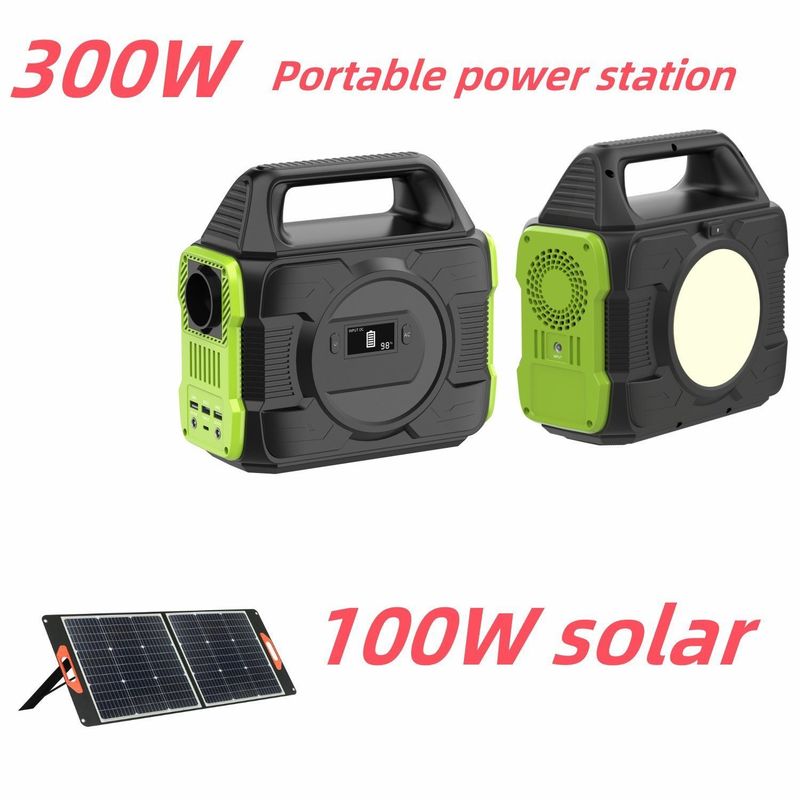 EU AC Socket tương thích với tất cả các nhà máy năng lượng mặt trời di động 300W với pin Lithium RV