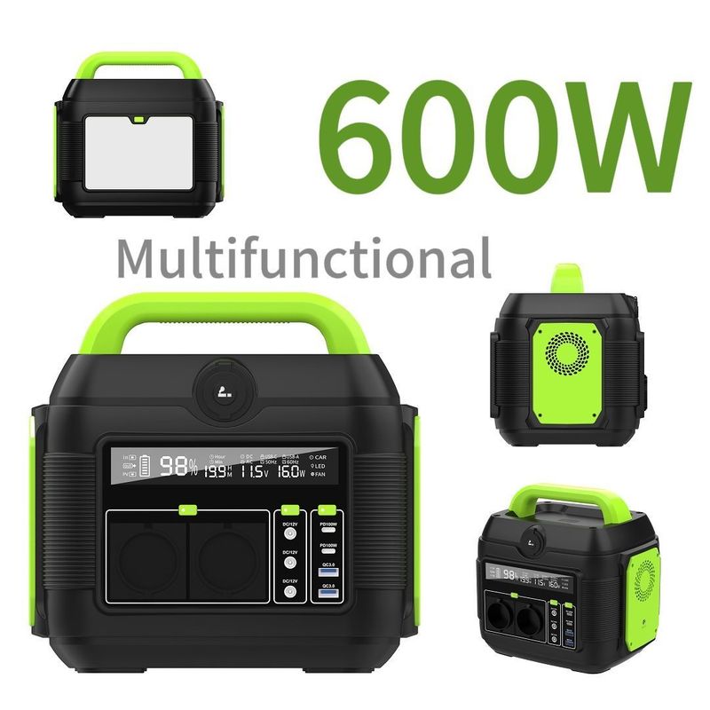 600W AC Output Đường điện di động để lưu trữ năng lượng khẩn cấp MPPT là điều cần thiết
